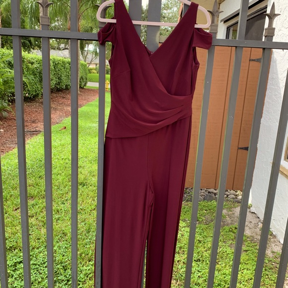 Lauren Ralph Lauren Jumpsuit Burgundy Sz 12 - Picture 6 of 11